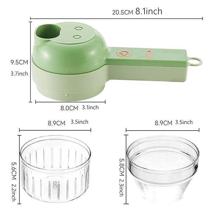 4-in-1 Portable Electric Vegetable Cutter – Slice, Dice & Grate in Seconds!