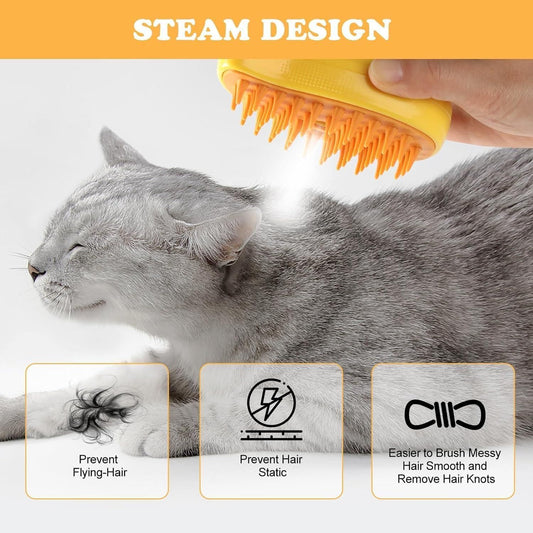 Steaming Pet Hairbrush – Detangle, De-shed & Soothe Instantly